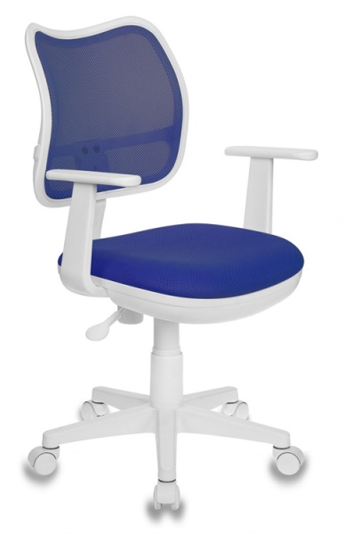 Кресло детское Бюрократ CH-W797/BL/TW-10 спинка сетка синий сиденье синий TW-10 колеса белый/синий (