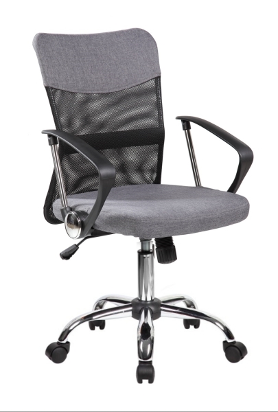 Кресло MESH Low Grey (8005М/G) ткань серая, сетка черная