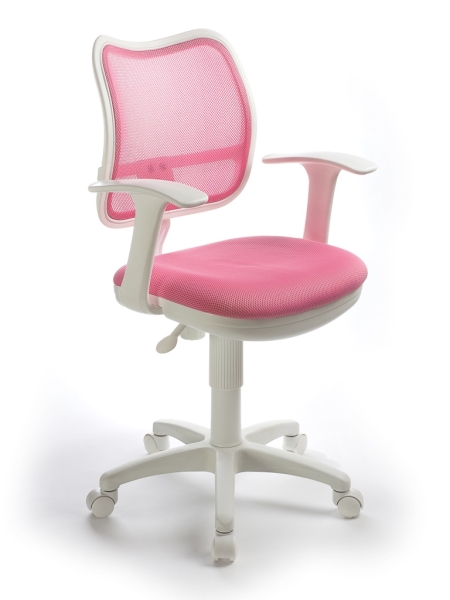 Кресло детское Бюрократ CH-W797/PK/TW-13A спинка сетка розовый сиденье розовый TW-13A колеса белый (